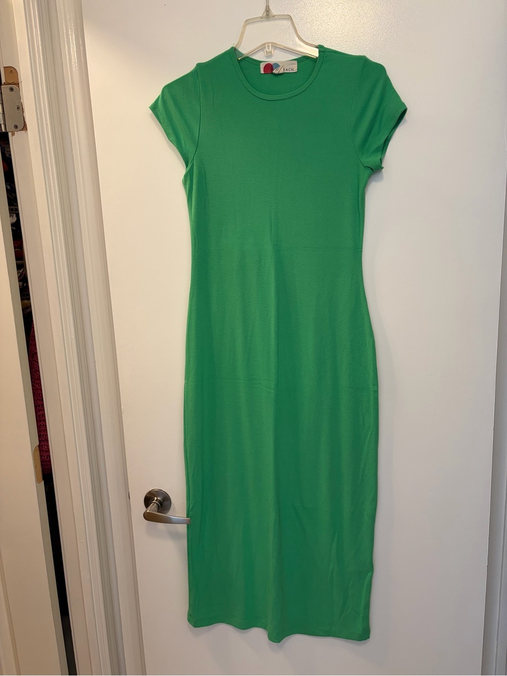 Free people green slim midi dress small